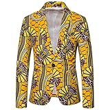 Allthemen Sakko Slim Fit Herren bunter Sakko Muster Casual Blazer Smoking für Hochzeit Party Freizeit Type10 XXL