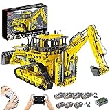 Hedi Technik Große Bagger Bausteine, Mould King 17023 Ferngesteuert Technik Bulldozer mit 6 Motoren und Fernbedienung, Kompatibel mit Lego technic - 3963 T