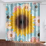YTSDBB Blickdichte Gardinen Verdunkelungsvorhang Blumen Farbe Kreativität B 110 x H 95 cm Thermovorhang Schlafzimmer Lichtundurchlässig stoff Lärmschutzvorhang für Junge Mädchen Wohnzimmer Teenag
