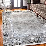 Carpetilla Designer Teppich Wohnzimmer kurzflor Richmond Urban Teppich Creme Grau, Größen Name: 80x300