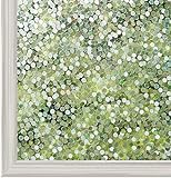 rabbitgoo 3D Fensterfolie Selbstklebend Sichtschutzfolie Statisch Dekofolie Kreise Muster Anti-UV 90 x 200