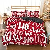 Csuper 3D Digitaldruck Christmas Day Serie Bettbezug 3-Teiliges Set Mit Unsichtbarem Reißverschluss Home Studentenwohnheim Hotel Geeignete Bettwäsche Bettbezug