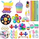 Fidget Pack, Fidget Toy Set Pop Toy It Cube Marble Mesh Pop Sensory Tube Keychain Fidget Block Anti-Anxiety Tools Party Supplies for Kinder Erwachsene(Big Fidget Toy-5)