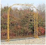 HSWYJJPFB Rosen Bogen Gartenbogen Kletterpflanzen Outdoor Hinterhof Blumenständer Rosenbogen Partydekorationen Gartentorbogen 0923(Color:Yellow;Size:240 * 230cm)