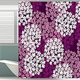 LQHUS DuschvorhangSchöne Blumen rosa Duschdruck luxuriöser wasserdichter wasserwaschbarer Badezimmer-Duschvorhang mit Hak