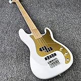 XLAHD Gitarre 4 String E-Bass White Paint Bass Guitar Gold Acoustic Steel String Guitars E-Gitarre (Color : Guitar, Size : 43 inches)