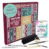 ONLINE Adventskalender 2021 ,,Handlettering“ für Kinder & Erwachsene I Geschenkidee zur Adventszeit I 24 kreative Schreib-Überraschungen inkl. Tipps & Anleitung I über 40 hochwertige Schreibw