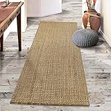 Floordirekt Jute-Teppich | Natur Teppich Urbano | Naturfaser | Sisal Look | Handgewebt | Bouclé | 6 Größen (80x150 cm)