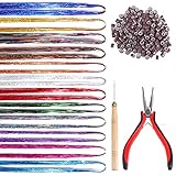 Comius Sharp Haar Lametta, 12 Farben Lametta Haar Verlängerung Glitzer Haarteile Kit mit Werkzeugen, Haarschmuck Dekoration für Mädchen F