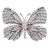 Belons Elegant Damen Mädchen Schmetterling Brosche Anstecknadel Legierung Strass Schmuckbrosche Pin, Schw