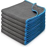 FILZADA® 6X Lackschonende Mikrofasertücher mit 380 GSM - extrem saugstark und weich - lackschonende und fusselfreie Poliertücher - Zur Motorrad und Auto Pflege - Mikrofasertuch Auto in 40 x 40