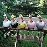 Keramik Huhn Gartendeko, Tierfigur Gartenstecker Keramikfigur Handarbeit Ornament, Gartendeko Huhn Deko,Handarbeit Gartenstatue Dekorative Henne Huhn Gartenstecker,Gartenfigur Gartendek