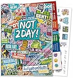 Häfft Smart Hausaufgabenheft A5 [Not 2Day] ohne Datum | Der Clou: immer sichtbarer Stundenplan! Inkl. Kunstoffumschlag + Stick