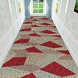 Vintage Klassische Flur Runner Teppich, Lange Teppiche Läufer für den Eingangstreppen Hall-Korridor-Treppen, Länge 1m/1.5m/2m/2.5m/3m/3.5m/4m/4.5m/5m/5.5m/6m - rot/grau (Size : 70x600cm)