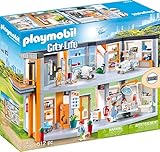 PLAYMOBIL City Life 70190 Großes Krankenhaus mit Operationssaal, Wartezimmer, Getränkeautomaten, OP-Lampe und beleuchteten Monitor sowie Arzt, Krankenschwestern und Patienten, für Kinder ab 4 J