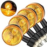 OFZVEO Motorrad Halogen Blinker Licht 12V Blinkerleuchten 4pcs Motorrad Blinker Licht Wasserdicht Universal GN125 Scooter Quad Cruiser Off R