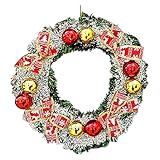 Weihnachtskranz Ornamente Weihnachtsdeko Weihnachtsbaum Dekorationen Weihnachtssimulationskranz Hängender Türkranz Wand Ornament Zierschmuck mit Tannenzapfen 40x40cm(#01)