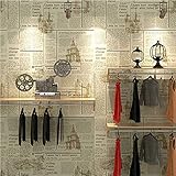 zcyg Tapete Wallpaper Vintage Zeitung Tapete Fashion Personality Non-Woven-Material Schwarz und Weiß, Beige, Retro YYellow Geeignet for Studien Schlafzimmer Café usw. (Color : Retro Yellow)