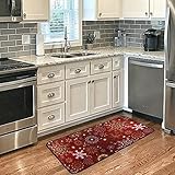 Weihnachtsteppiche Weihnachten Gold Weiß Schneeflocken Teppiche für Küche Badezimmer Weihnachten Dekorative Fußmatte Kleine Teppich Matte 100 x 50