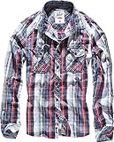 Brandit Central City Check Shirt Vintage Hemd, Navy-white, 3XL