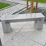 AUPROTEC Gartenbank Steinbank Naturstein Granit grau 3 Teilige Sitzbank L/B/H 120x30x45