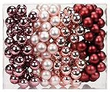 MAGIC 144 Spiegelbeeren Kugeln am Draht 2,5cm Weihnachtskugeln Baumkugeln Baumschmuck Weihnachtsdeko Kugeln Glaskugeln Set Christbaumschmuck 25mm - Avenue of Romance (rosa Magnolie)