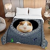 Oduo 3D Tagesdecke Steppdecke Bettüberwurf Bettdecke Stepp Decke Sofaüberwurf Doppelbett Unterfüttert und Gesteppt Waschbare Klimaanlage Wohndecke Reisedecke (Taschenhamster,130x150cm)