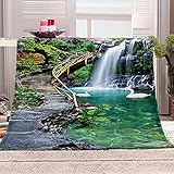 Ejiawj Decke Ultra weiche und Flauschige Überwurfdecke Wasserfall Seenlandschaft 120x200cm Mikrofaser 3D Druck Bequem Sofadecke Plüsch Überwurf Decke Bettvorleg
