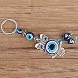 Rodipu Elegantes türkisches Glasamulett, Blue Evil Eye-Schlüsselring, charmantes Segengeschenk für Hausgeschenk