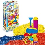 CRAZE 400g Förmchen Magic Sand Sandamazing Rainbow Set Bunter Kinetischer Indoorsand 3X 200 g mit 11 Sandwerkzeuge und Formen 32404, gelb, blau,