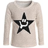 BEZLIT Mädchen Pullover Gestrickt Wende-Pailletten Sweatshirt Pulli 21488 Beige Größe 104