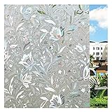 Amazon Brand - Umi 3D Fensterfolie Sichtschutz Folie Fenster Selbstklebend für Badezimmer Schlafzimmer Küche - Tulip - 44.5 x 200