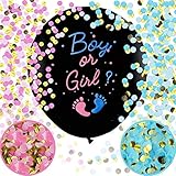 Gender Reveal Ballon 2 Stück 36 Zoll XXL Geschlecht Verkünden Ballons Boy or Girl Konfetti Füllung Rosa Blau Offenbaren Ballon Dekoration Babyshower Party