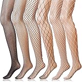 ANDIBEIQI 6 Pairs Fishnet Strümpfe Strumpfhosen Nutzstrumpfhose für Damen Netzstrümp