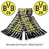 Borussia Dortmund Schal / Scarf / Fanschal - Kariert BVB 09