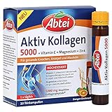 Abtei Aktiv Kollagen 5000 - Nahrungsergänzung für gesunde Knochen, Knorpel und Muskeln - mit Vitamin C, Magnesium und Zink - 1 x 10 Trinkampullen à 25