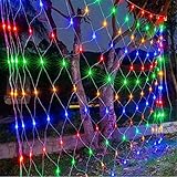 YXXHM- LED Lichternetz 3x2 m LED Lichterkette Netz Warmweiß Lichtervorhang mit 8 Modi Lichtketten für Weihnachten,Halloween,Geburstag,Hochzeit Geeignet Colorful 3 * 2m(192 LED)