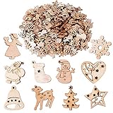 BUONDAC 200 STK Kleine Anhänger Holz Weihnachten Deko für Weihnachten Geschenke DIY Handwerk Basteln Bonboniere Geschenkbox Adventskalender Säckchen Weihnachtskalender Box usw. Dekohäng