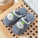 MLLM Unisex Home Flauschige Slippers Lovers Cloud Baumwoll Hausschuhe Mädchen Plüsch Niedlich Weichen Boden Pelzigen Hausschuhe-grau_39-40