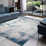 YX-lle Home Moderner Teppich für Wohnzimmer, schicker Farbspritzer, weicher Teppich, Wohnzimmer, Schlafzimmer, Kinderzimmer, Nachttisch, langlebig, fusselfrei (zottelige Tinte, 160 x 230 cm)
