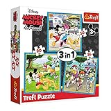 Trefl, 34846 Puzzle, Micky Maus mit Freunden, von 20 bis 50 Teilen, 3 Sets, Disney, für Kinder ab 3 J