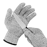 Schnittfeste Handschuhe, Sicherheit Arbeitshandschuhe Level 5 Anti-Cutting, Handschuhe zum Kochen Gartenarbeit Arbeiten im Freien, 1 Paar (XL)