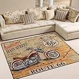 Use7 American Street Motorradteppich f¨¹r Wohnzimmer, Schlafzimmer, Textil, Mehrfarbig, 203cm x 147.3cm(7 x 5 feet)