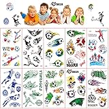 Tattoo Kinder,20 Blätter Temporäre Tattoos für Kinder,Tattoos für Jungen,Wasserdichte Kindertattoos,Fussball Tattoos Kinder,Tattoo Kindergeburtstag Mitgebsel Party Fußball Party