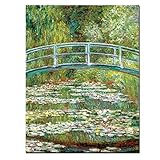 Abstraktes Gemälde Claude Monet ``Seerosenteich`` XXL Leinwanddruck Moderne Bilder Wandbild Wanddekoration 70x98cm (28x39in) R