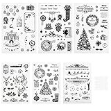 Yuille 7 Stück Stempel Silikon Weihnachten Silikonstempel Transparent Seal Stamps Silikonstempel Weihnachten,Silikonstempel Winter,Stempel Silikon W