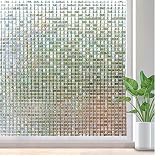 3D-Mosaik-Fensterfolie, Sichtschutz Selbstklebender Anti-Ultraviolett-Fensteraufkleber, Regenbogen-Fenstertönungsfolie für Heimbüro E 45x200