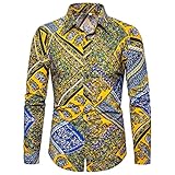 Hemd Herern Herbst Winter Kreative Neuheit Interessant Druck Herren Langarm Modern Basic Slim Fit Revers Strickjacke Herren Freizeithemden Urban Urlaub Herren S