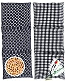 3000 Kirschsteine Herbalind XL Kirschkernkissen Nacken Schulter - Körnerkissen 3 Kammer Handmade in Germany - 100% Baumwolle, Wärmekissen Mikrowelle - Geschenk für Herren, 900g, 50x20cm b