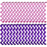 30 Stücke Haar Lockenwickler Spiral Locken Styling Kit Kein Hitze Haar Lockenwickler Hitzelose Spiral Lockenwickler Haarrollen Wellen Stil mit 2 Stücke Styling Haken (45 cm, Rosa, Lila)